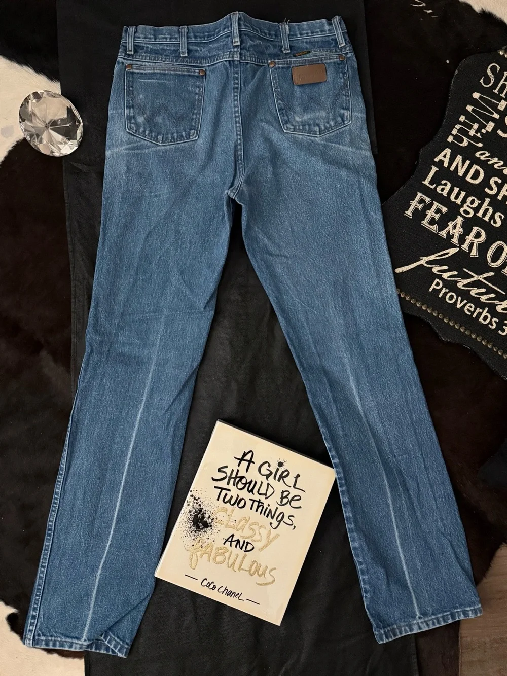 Wrangler Men's Straight Leg Jeans - Blue Wash